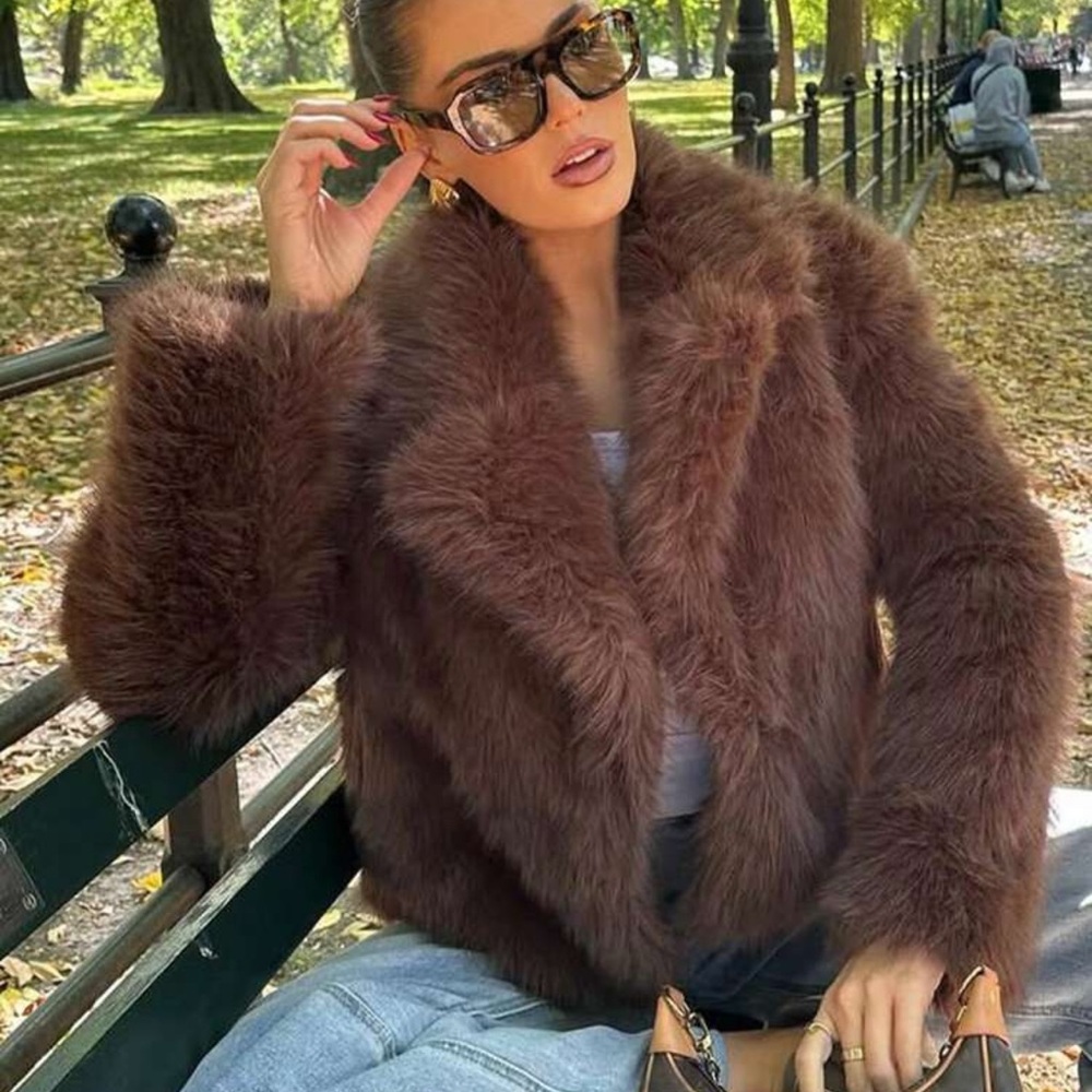 Chic Brown Teddy Jacket - Picture 2 of 5